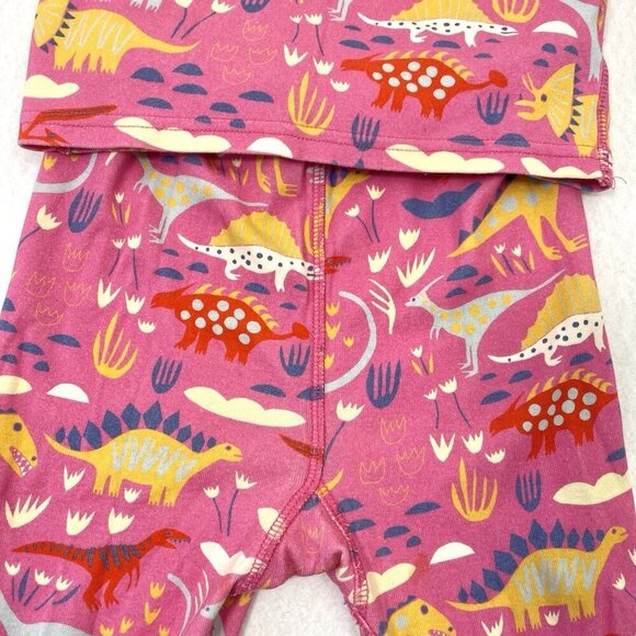 Piccolina Dinosaur Dino Pajamas Short Sleeve Pants Kids Pink Girls size 10 - Picture 2 of 4